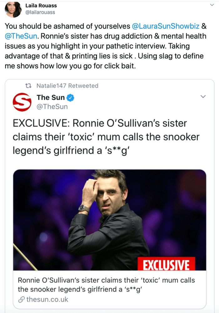 Laila reacts to the Sun article Screenshot 2020-02-25 at 12.20.51