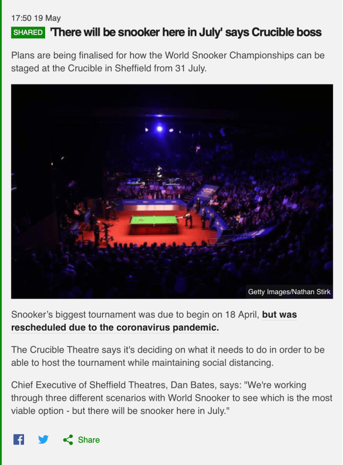 BBC Crucible announcement