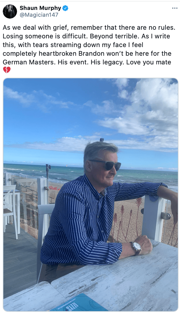 Shaun Murphy tribute to Brandon Parker