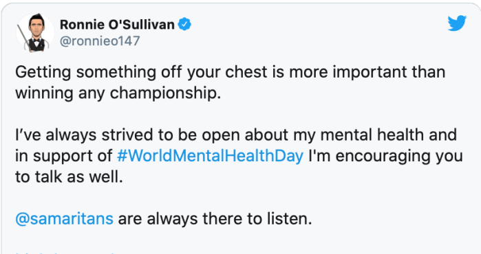 Ronnie about depression tweet